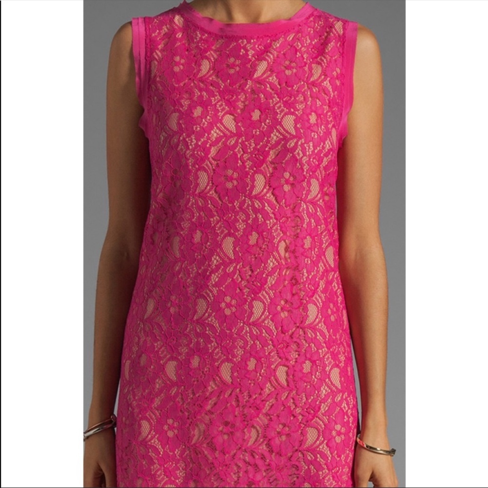 JOIE ISETTE PINK SLEEVELESS LACE DRESS - Picture 5 of 10